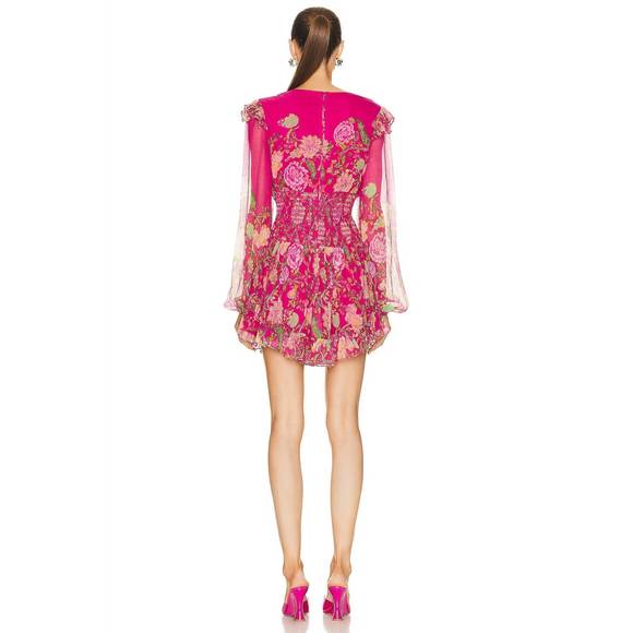 NEW ROCOCO SAND chloe short dress in fuchsia pink - Picture 3 of 3